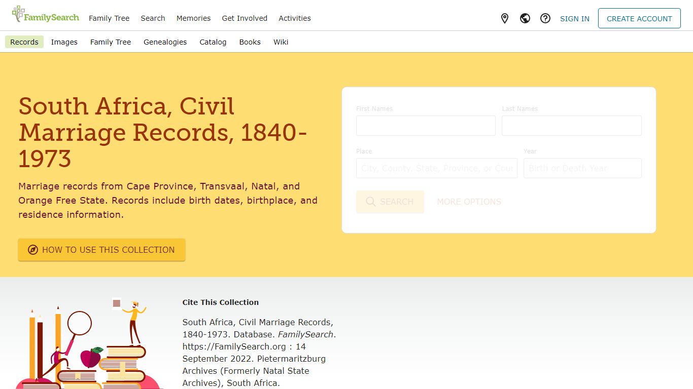 South Africa, Civil Marriage Records, 1840-1973 • FamilySearch